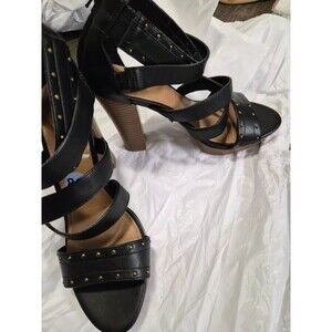 Report Women’s Black And Brown Studded Platform Heels Size 8.5 worn 3x